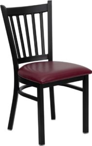 Flash Furniture HERCULES Series Black Vertical Back Metal Restaurant Chair